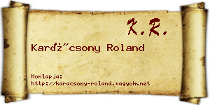 Karácsony Roland névjegykártya