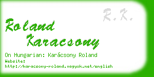 roland karacsony business card